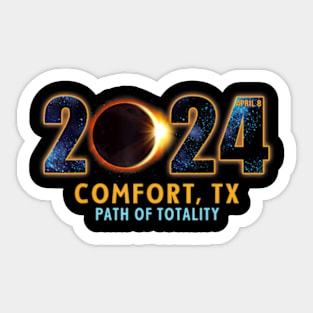 Comfort Texas Total Solar Eclipse 2024 Sticker